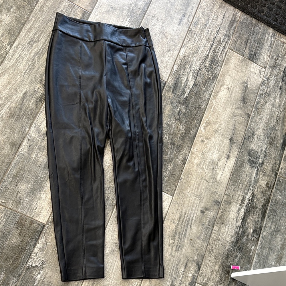 RW&CO. Black Leather-Look Trousers